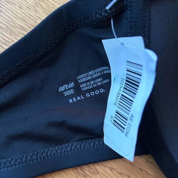 Aerie Lightly Lined Underwire 38DD High Support Black Bikini Top - Picture 5 of 5
